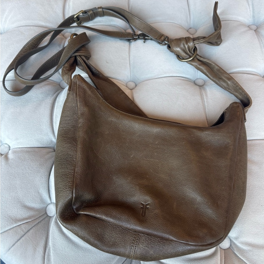 Frye Dark Green/Brown Slouchy Bag New without tags